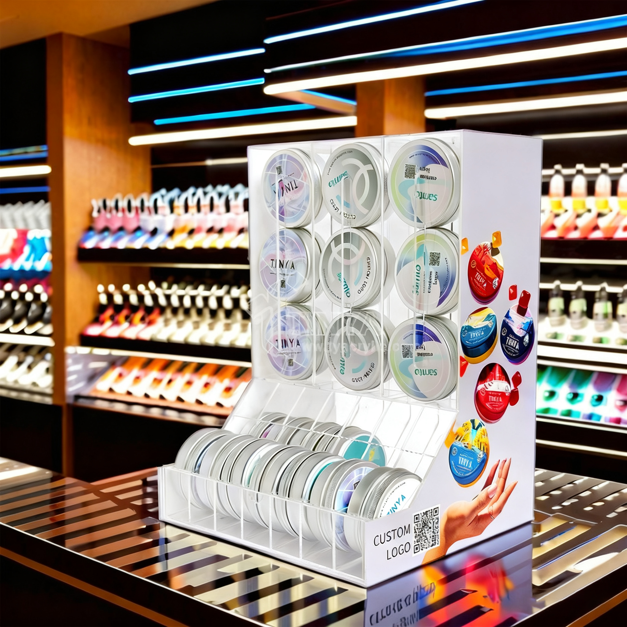 Oral snuff display rack