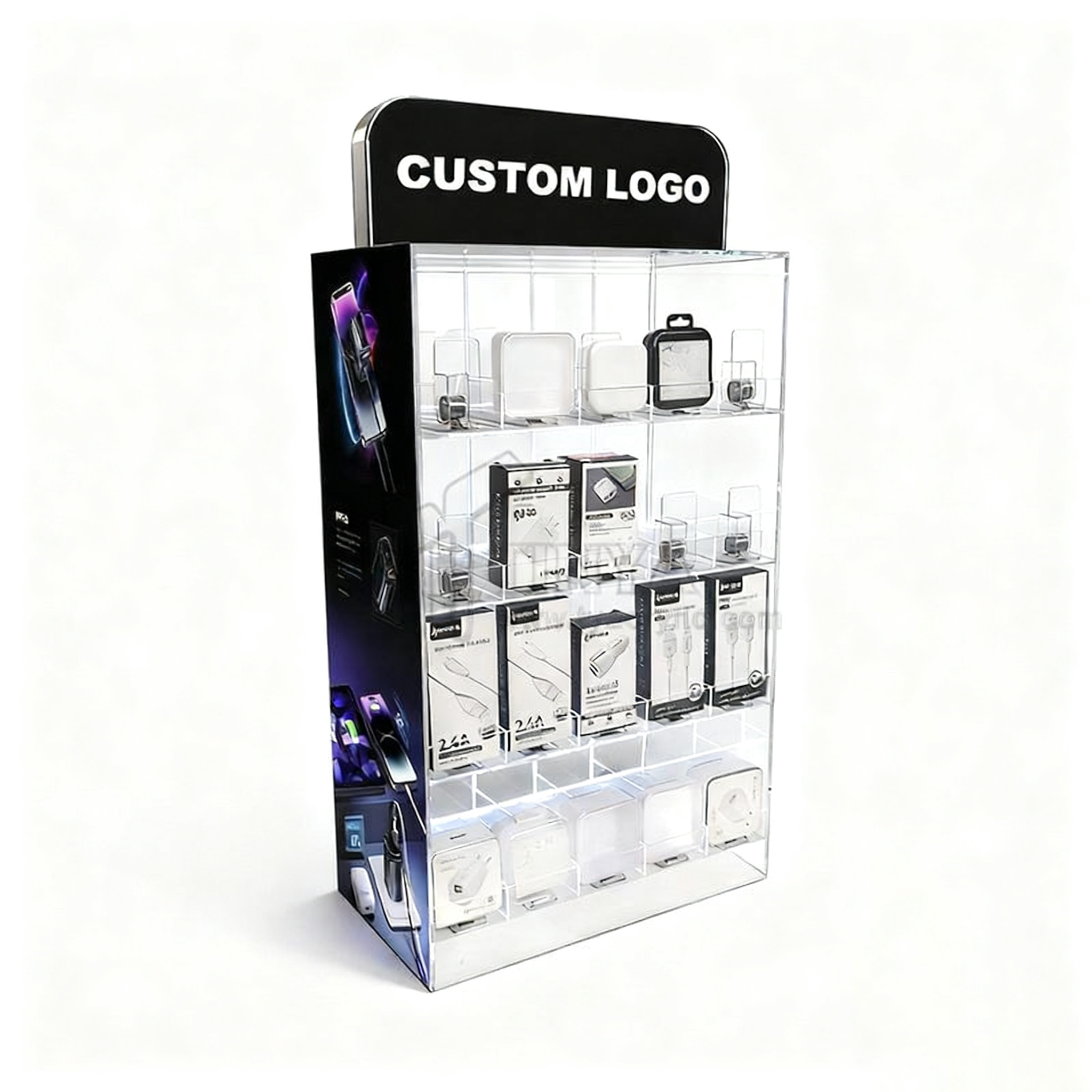 Mobile phone accessory display rack