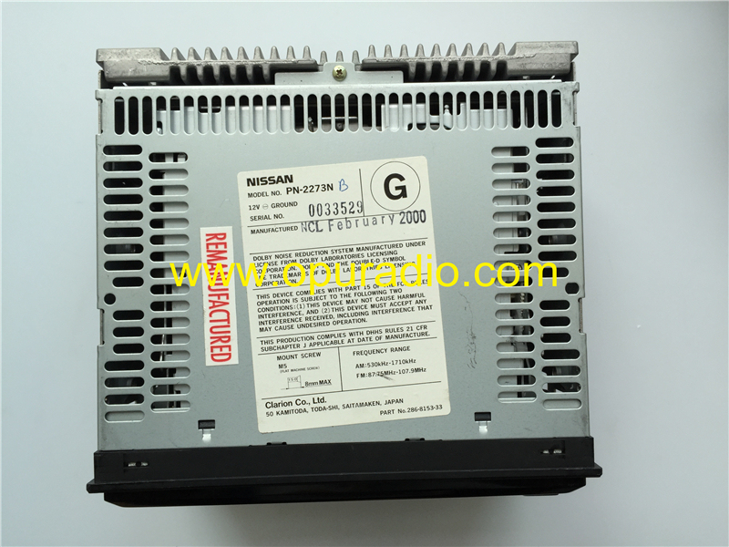 NISSAN PN-2273N Clarion single CD player for Maxima Pathfinder 1998-2001 Altima PN-2261 Receiver Audio 2000-2002 Infiniti G20 QX4 Stereo Radio AM FM