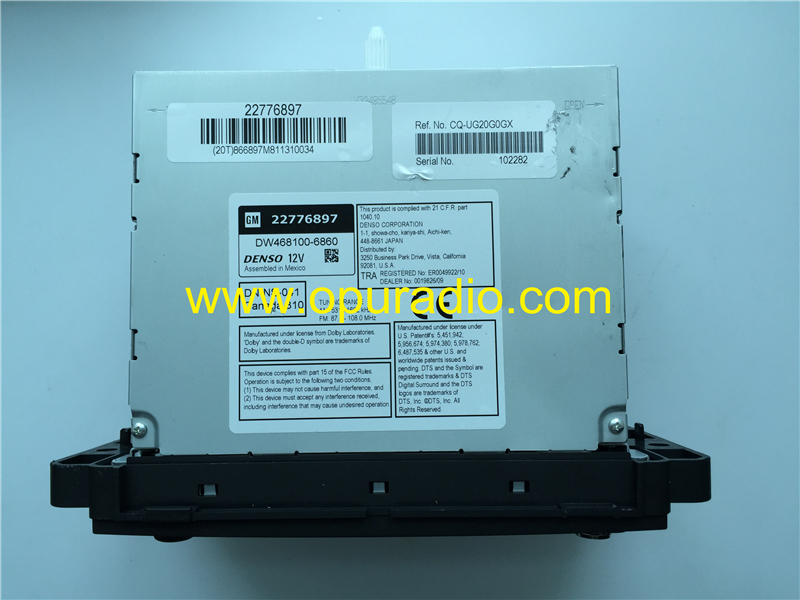 GM 22776897 Radio DENSO Navigation DW468100-6860 for 2010-2011 Chevrolet Tahoe Avalanche Silverado Suburban GMC YUKON Sierra Car CD DVD player Video G