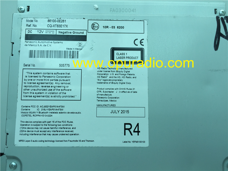 Panasonic Automotive systems 86100-0E261 CQ-XT83E17X HD Radio Audio APPS Phone MAP Micro SD Card with JBL 57064 GreenEdge for 2015-2016 Toyota Highlan