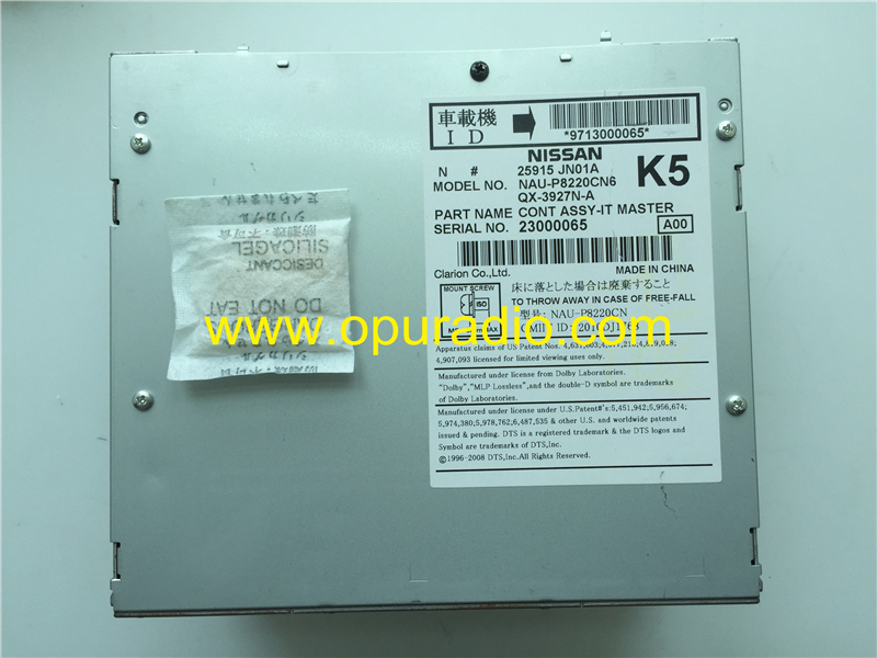 100% Brand new original NISSAN 25915 JN01A NAU-P8220CN6 Clarion CONT ASSY-IT MASTER for 2010-2013 Infiniti FX JX G EX M QX Car Navigation CD player