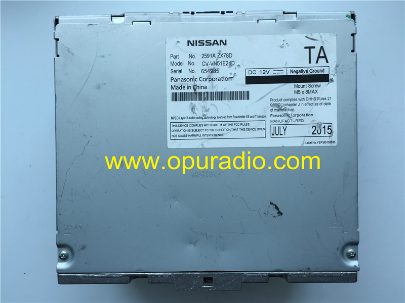 Nissan 2591A ZX78D 2591A ZX77D ZX78A ZX78C Boss 2GB HDD Panasonic CD Player for Armada 2012-2015 Maxima 2010-2014 Murano 2010-2013 Pathfinder 2013