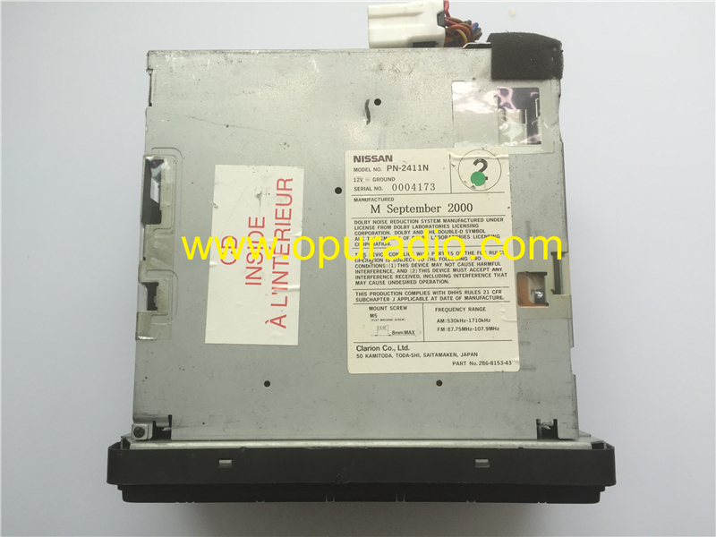 Nissan PN-2411N Clarion In Dash 6 CD changer AM FM cassette radio for Infiniti QX4 2001 car CD player BOSE sound system US Canada Frequency