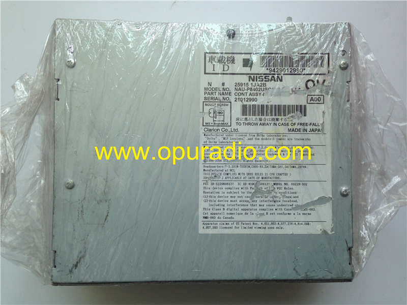 NISSAN 25915 1JA2B Clarion HDD navigation Satellite radio CONTROLLER ASSY-IT MASTER for Infiniti G37 2010-2013 car CD audio new style GPS video Europe