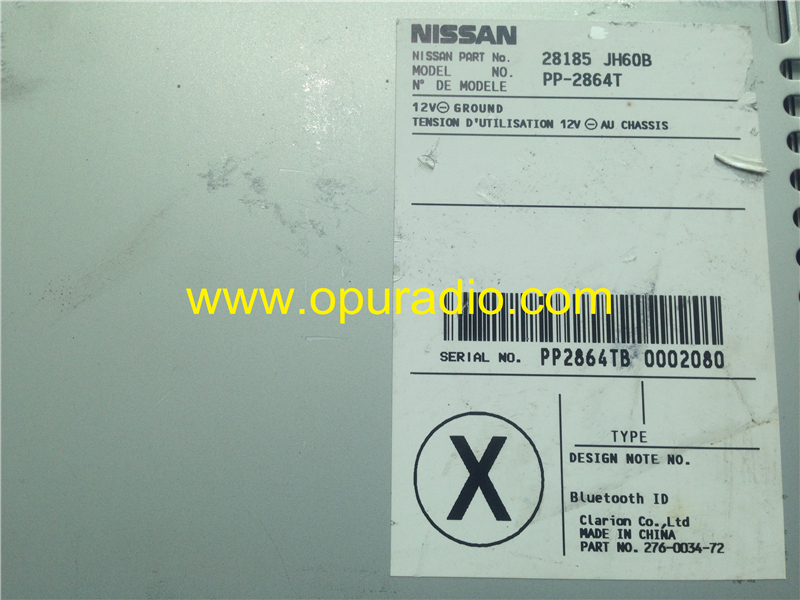 NISSAN 28185 JH60B 6CD CHANGER MP3 CY24D Clarion PP-2864T for Nissan X-Trail T31 OEM Factory car radio Russia lock