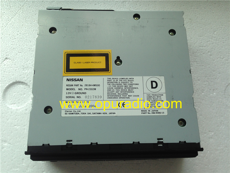 Nissan 28184-4M500 28184-5M100 Clarion 6 CD changer PN-2302M for Nissan X-Trail T30 2001-06 Patrol Y61 1997-2009 Almera N16 2000-2006 car stereo radio