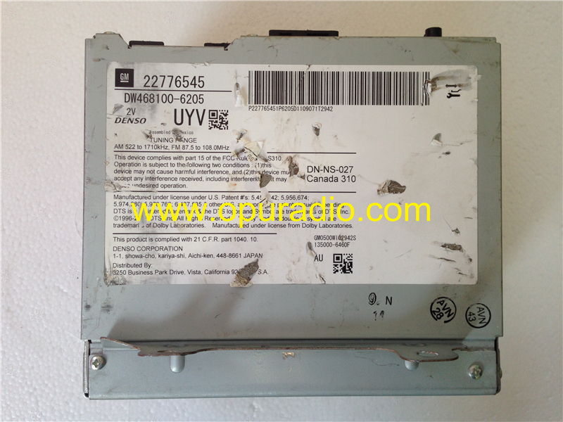 GM 22744758 DW468100-7011 DENSO HDD Navi Satellite Radio GM22776545 GM20870156 GM20972237 for Buick Lacrosse 2011 US chevy GMC Cadillac Canada