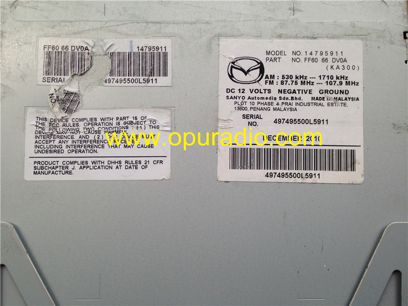 Mazda FF60 66 DV0A Voice Navigation 6-disc CD changer for Mazda RX-8 Map Navigation radio video car audio tuner 09-11 US Canada