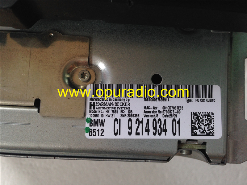 Harman Becker HB 7581 DVD navigation for BMW 328i CI 921493401 E90 E91 E93 CIC car GPS radio audio