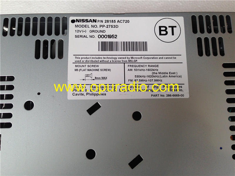 NISSAN 28185 AC720 Clarion PP-2753D 6 CD CHANGER for Infiniti G35 V35 02-07 Bose radio Middle East