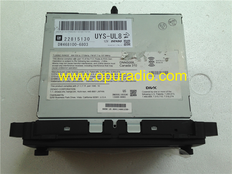 GM 22815130 DENSO HDD NAV SATELLITE RADIO US CANADA ver. for GM Chevrolet Silverado 1500 Hybrid Suburban car navigation audio satellite radio sound sy