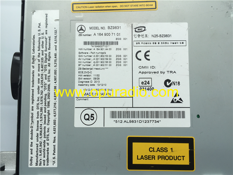 Alpine BZ9831 - Mercedes Benz Comand NTG2.5 car Navigation | opuradio