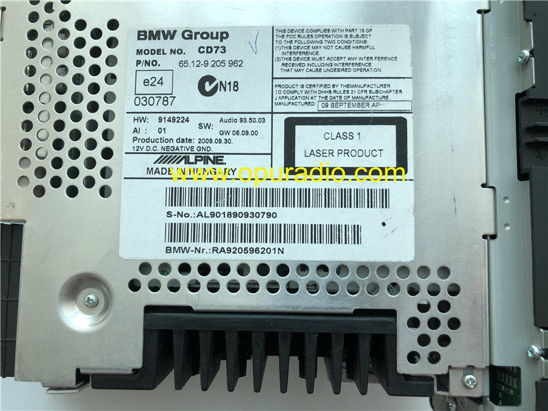 BMW PROFESSIONAL RADIO CD73 Group for E82 E87 E88 128 135 1er 3er E90 E91 E92 E93 325i 328i 330 Z4 M3 CD Player MP3 CDC Tuner 1 3 series