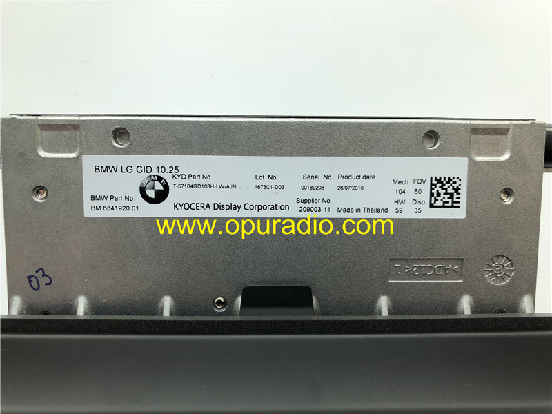 BMW LG CID 10.25 KYOCERA Display Monitor with touch screen BM 6841920 2018 NEW G08 X3 G25 G26 X4 car navigation Media Idrive ID6 HARMAN EVO Map Carpla