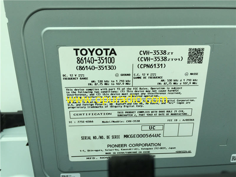 TOYOTA 86140-35100 35150 Car Audio APPS HD Radio CD player Pioneer P10545 for 2014 2015 2016 4 Runner Bluetooth