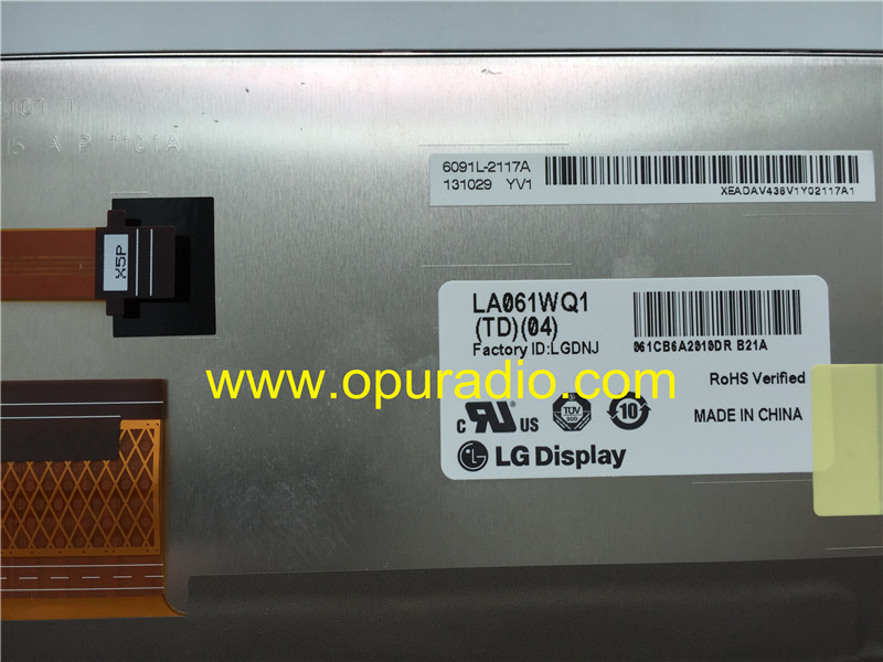 LG Display LA061WQ1 TD04 Screen Monitor for 14-16 Toyota Camry RAV4 Corolla Fujitsu Ten HD Radio JBL NON-JBL Navi NON-Navi Media car audio
