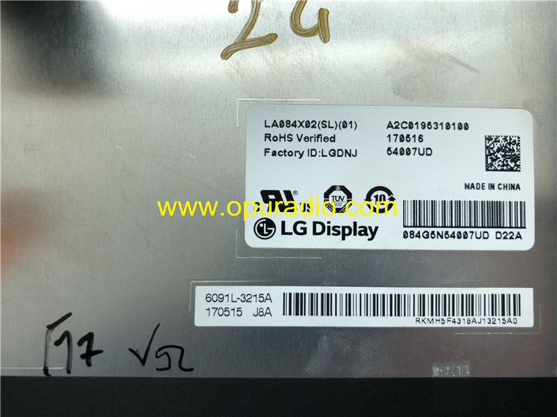 LG Display LA084X02 SL01 8.4 Truly Monitor with touch screen digitizer for 2018 Jeep Compass Grand Cherokee Renegade Wrangler Continental AS