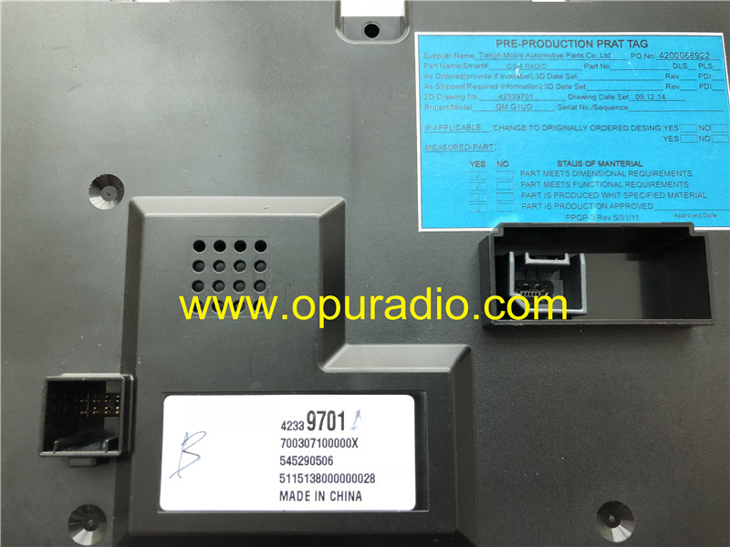 GM 42339701 Display Touch Screen information for car Audio Media APPS