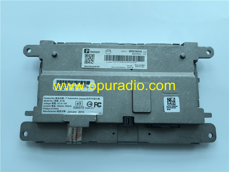 Harman Becker 8KD 919 604 8RD919604A LCD display monitor screen A130 for 09-15 Audi A4 A5 A6L Q5 Q7 MMI 3G+