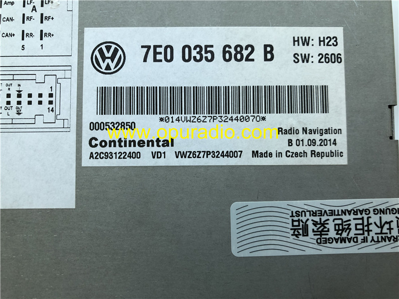 CONTINENTAL RNS510 SSD LED Car radio Navigation Phone Bluetooth MAP for VW T5 Multivan Caravelle Touareg Media Decode