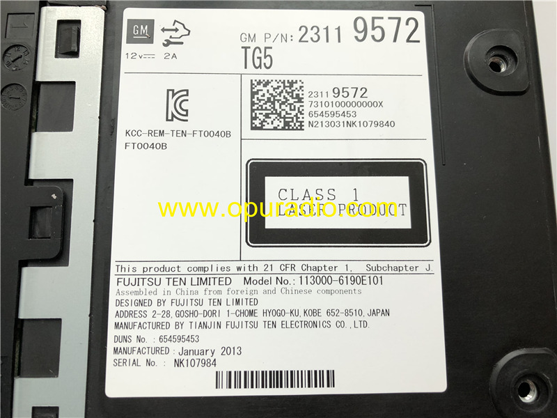 New 23119572 FUJITSU TEN CD Player for Cadillac CUE Sound systems SRX CTS ATS XTS Escalade Chevrolet Chvey GMC Buick