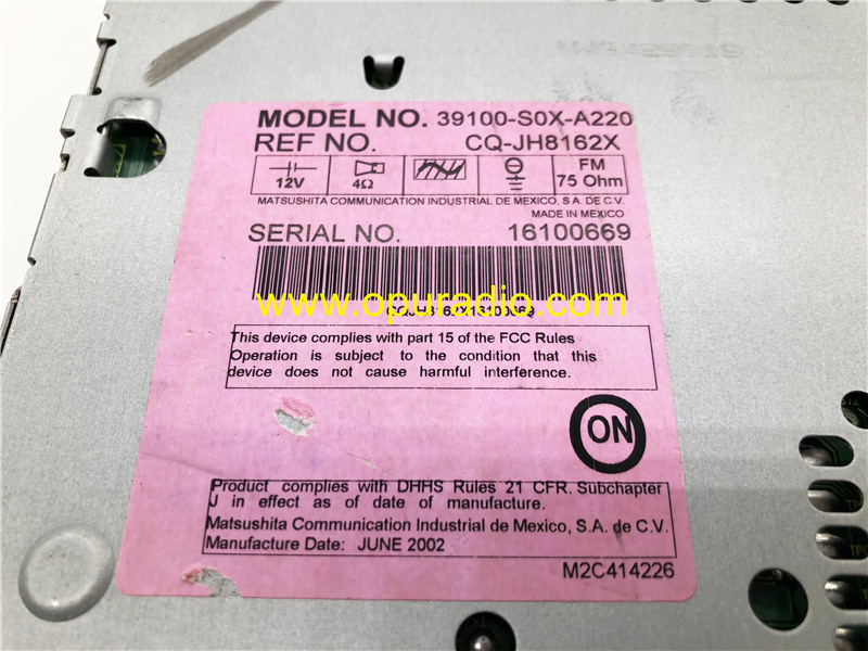 39100-S0X-A200 | Honda Odyssey Civic Accord cd player | opuradio