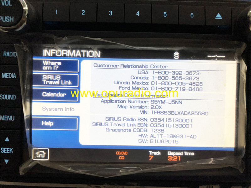 BC3T 18K931 Satellite Radio Audio UQW1273 for 2010 2011 Ford F250 F350 Car Navigation Media CD DVD Player MAP Sirius XM