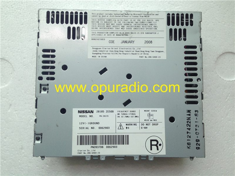 Nissan Clarion 6 CD changer Mechanism with MP3 for Nissan 350Z Maxima Murano Infiniti G35 2005-2006 M35 M45 2006-2007 car radio with MP3 function