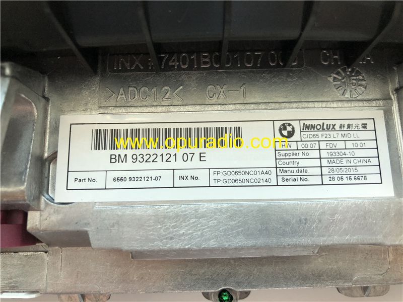 BM9322122 CID65 L7 MID RL LCI For 2016 BMW 1 Series F20 F22 F23 Central Information Display Screen Monitor 2 Series Multi Function car Audio