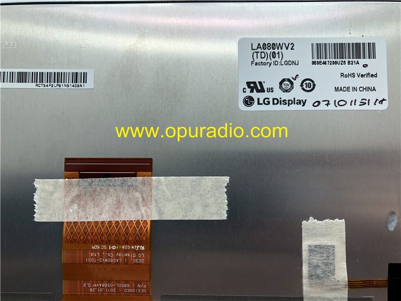 LG Display LA080WV2 TD01 with touch screen Digitizer 8inch for 2014-2016 Toyota Highlander Hybrid Limited HD radio 86100-0E261 0E250 0E221 0E260 MAP