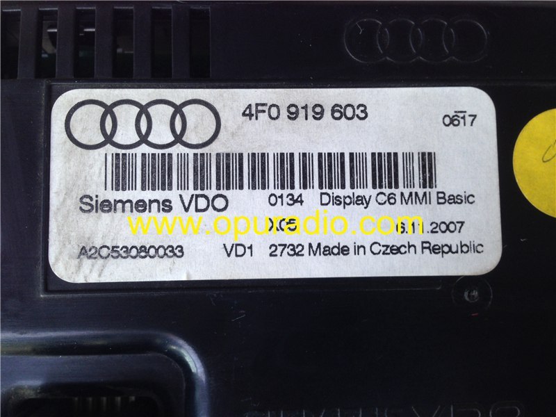 4F0 919 603 Siemens VDO LCD display C6 MMI 2G for Audi A6 car instrument repair