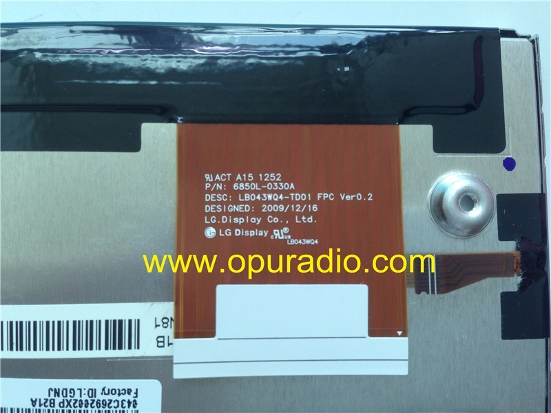 LG Display LB043WQ4-TD01 LCD Monitor 6850L-0330A screen for car GPS navigation radio audio car instrument Dash Cluster