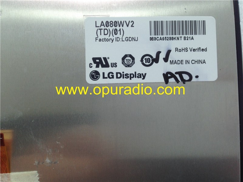 LA080WV2 (TD)(01) Display LCD Monitor screen for Toyota Highlander 2014 15 Panasonic JBL car navigation