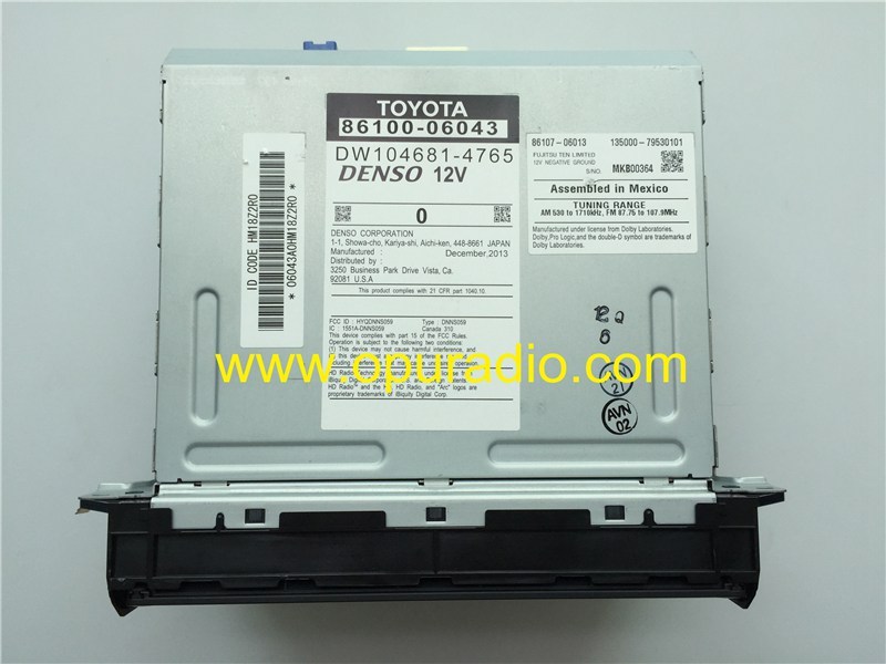 TOYOTA 86100-06043 86107-06040 86107-06013 Fujitsu Ten CD DVD Navigation GPS AM FM JBL systems E7036 E7037 for 2012-2014 TOYOTA Camry HDD 80GB Radio