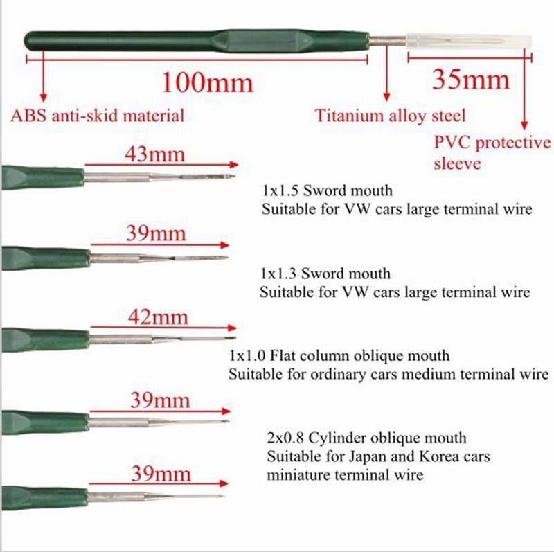 Automotive Wiring Harness Terminal Removal Tools Car Sound Maintenance Navigation Tail Wire Harness CD Tools
