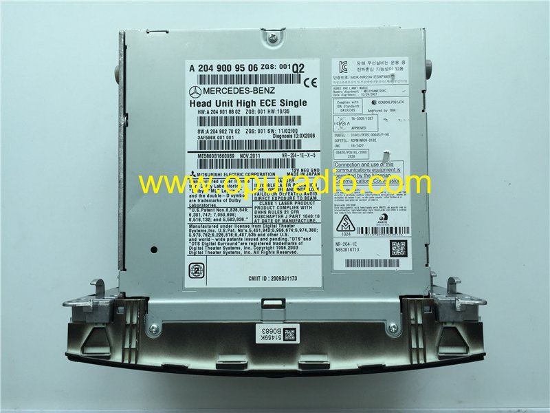 A2049008506 Head Unit High ECE Single DVD play CD radio HDD 3AD586K Mitsubishi for 2008-2011 Mercedes Benz W204 C220 C250 C300 C350 C63 X204 GLK250