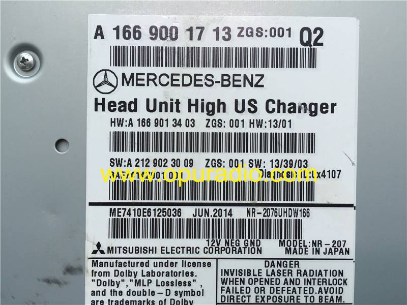 A1669001713 A1669002309 Mercedes Benz Head Unit High US Changer Comand NTG4.5 Mitsubishi HD Navigation Radio
