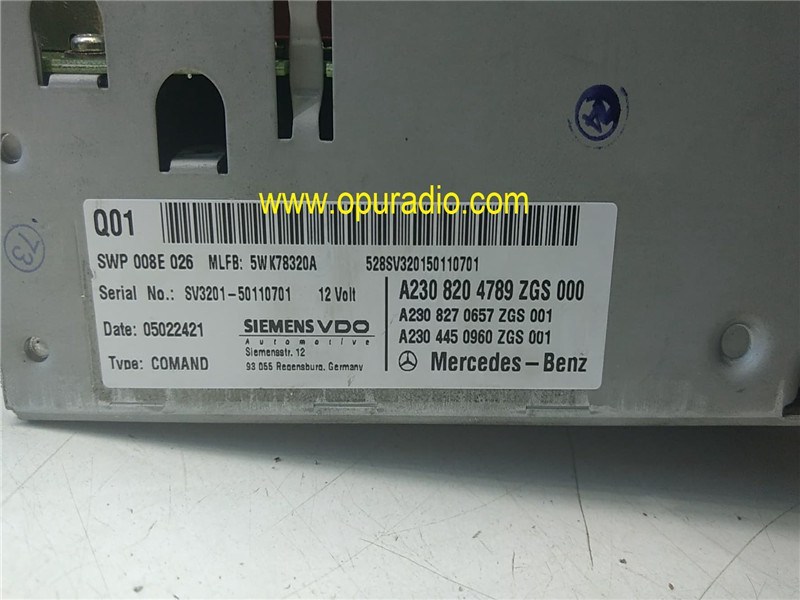 Data board for 2005-2008 Mercedes Benz R230 SL500 SL55 SL600 SIEMENS VDO Navigation Comand Radio A2308204189