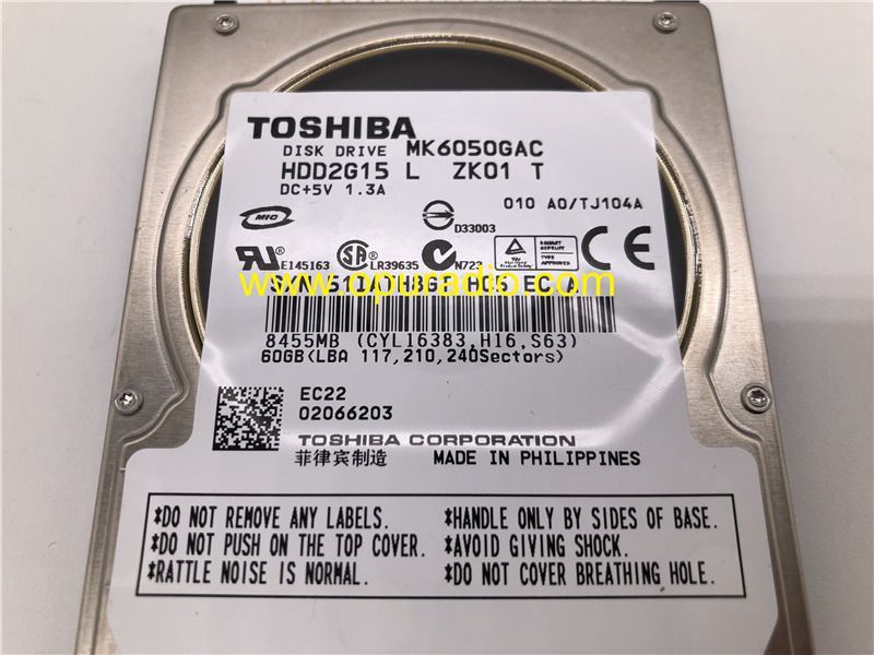 Toshiba Disk Drive MK6050GAC 60GB for 2012-2016 Audi A4 A5 A6 A8 Q5 Q7 MMI 3G+ Car Navi