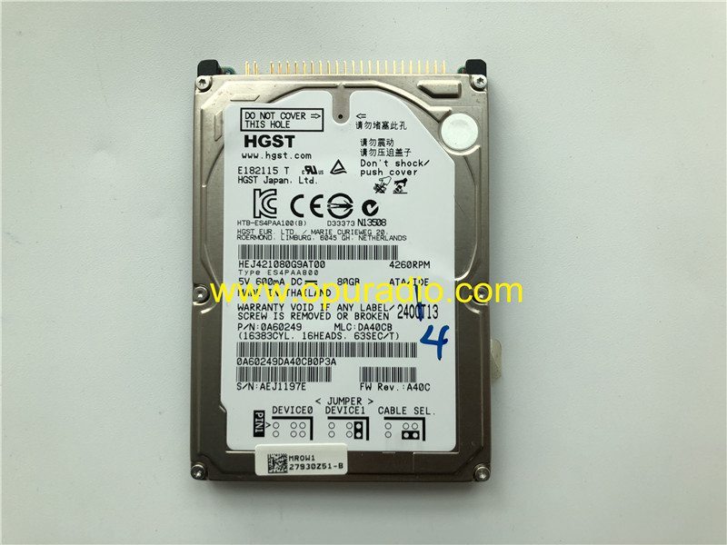 HEJ421080G9AT00 80GB HDD Hard Disk Drive for 11-14 Land Rover LR2 LR4 Ranger Rover Sport Evoque 11-13 Volvo S60 V60 Jaguar XF SAT NAV XJ X315 FoMoCo D