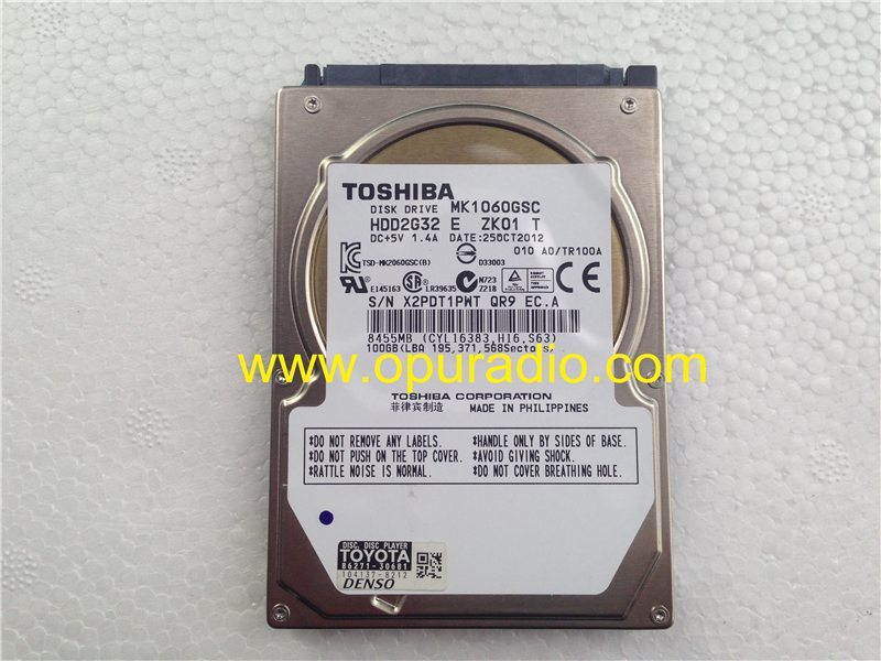 TOSHIBA DISK DRIVE MK1060GSC DISC PLAYER for Toyota Lexus 86271-30681 Denso Navi Porsche Mercedes HDD car audio radio Navigation system