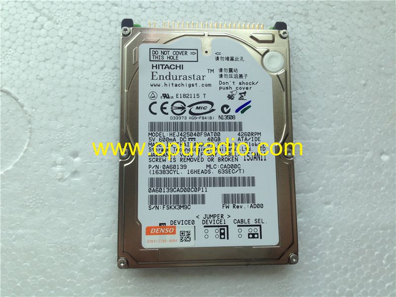 HITACHI Hard Disk Drive HDD 40GB HEJ425040F9AT00 | 2009~2013 FORD