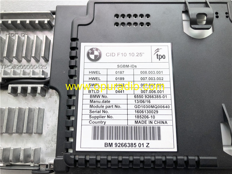 New Display CID F10 10.25 BM 6550 9266385 Monitor for 2010-2013 BMW M5 F11 F12 550i 525i 535i CIC Navigaiton Multimedia