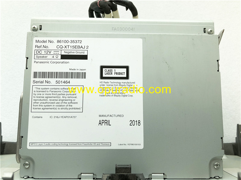Panasonic 86100-35372 35352 | 2016-2019 Toyota 4Runner Touch