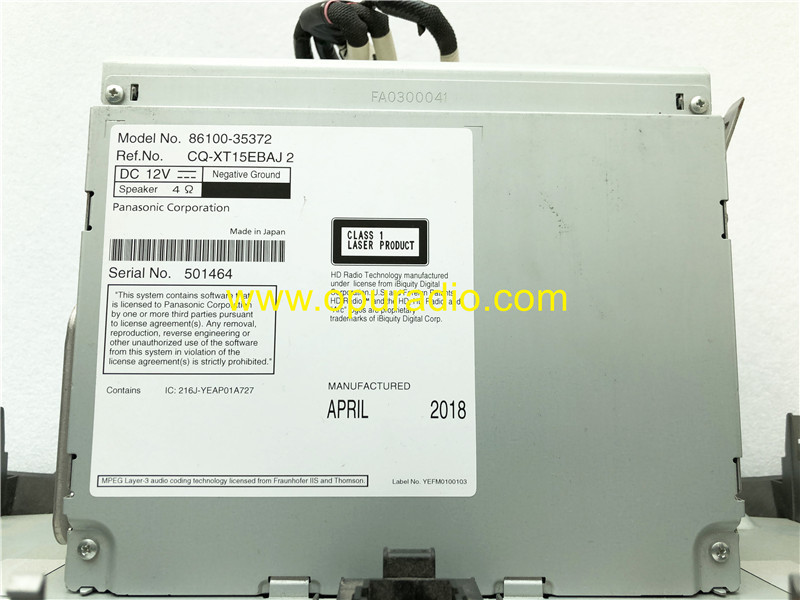 Panasonic 86100-35372 35352 for 2016-2019 Toyota 4Runner Touch Display HD Radio Navigation Audio