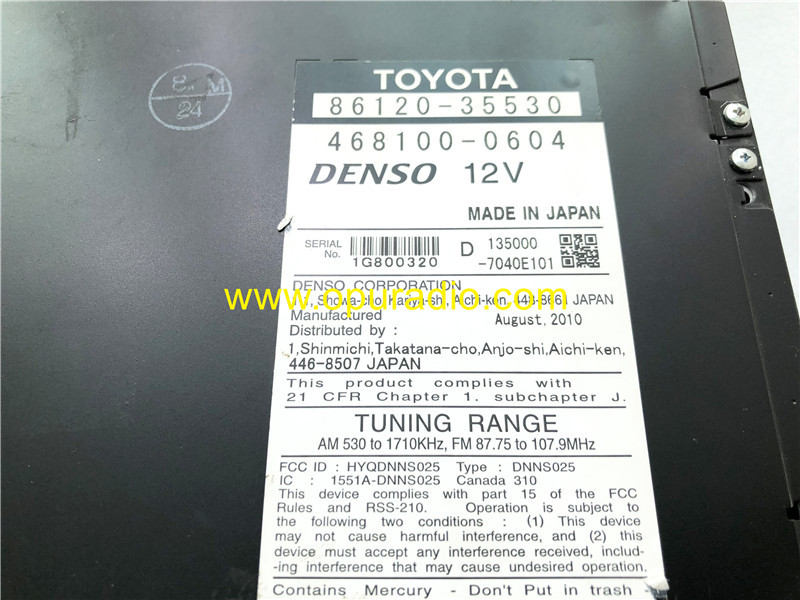 86120-35530 GPS Radio for 2010-2013 Toyota 4Runner JBL Navigation 4 Disc CD changer E7028