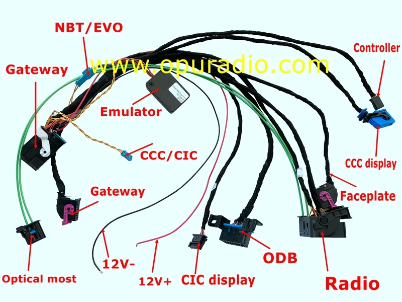 wirings harness with CAS Emulator tester for BMW CCC CIC NBT EVO navigation systems power on bench all in one
