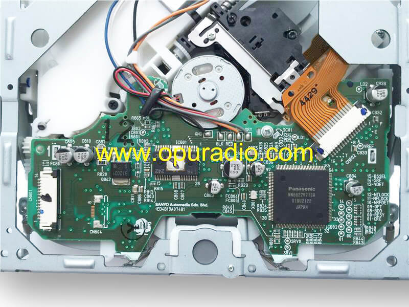 SANYO Automedia Single CD Drive Loader deck mechanism PCB 1ED4B9A07401 for 2009 Mazda 3 Car Radio AM FM CD player Audio Media MP3 14799966 Part BDA7 6