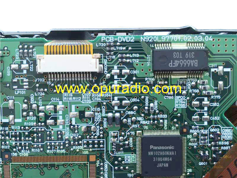 Mitsubishi single DVD drive loader deck mechanism with 2 black connectors PCB-DVD2 exact for Volvo S60 RTI XC90 3AF295A Navigation system computer GPS